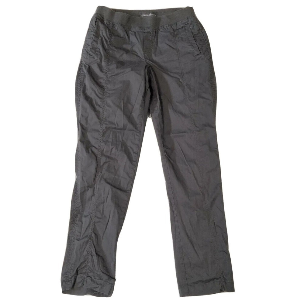 Eddie Bauer Pull On Chino Pants Size 6 Dark Gray Straight Leg 29" Inseam Outdoor